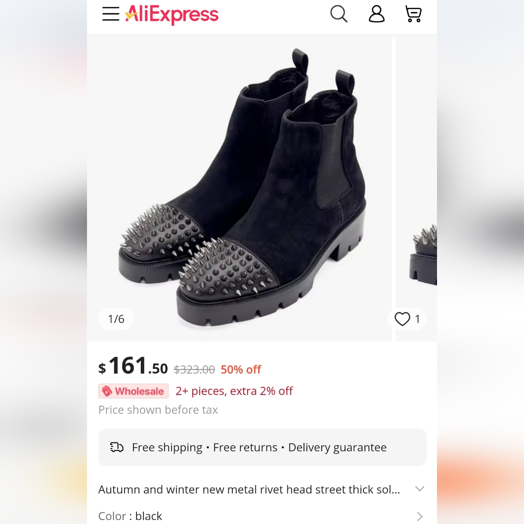 Black Suede Spike Boots Size 37 / Us 8-8.5